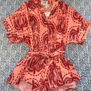 Pink and Red Patterned Romper